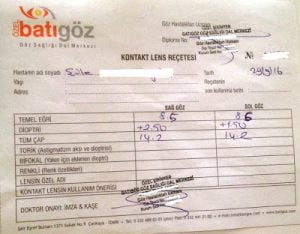 Göze uygun lens bulma yolculuğum-Kontak Lens Reçetem