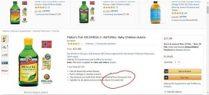 AMAZON İngiltere sayfası- bebeğe balık yağı konusu