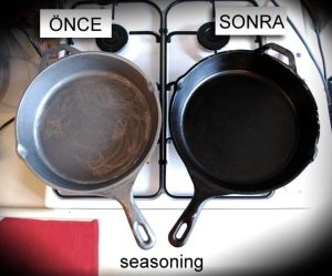 demir eksikliği için kaplamasız demir tavalar- seasoning