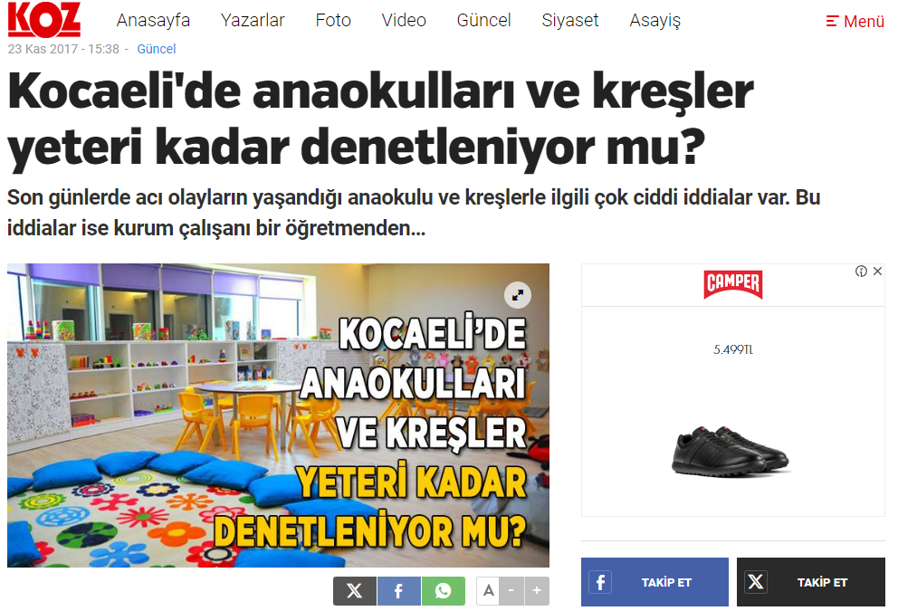 anaokulu denetimleri haberi